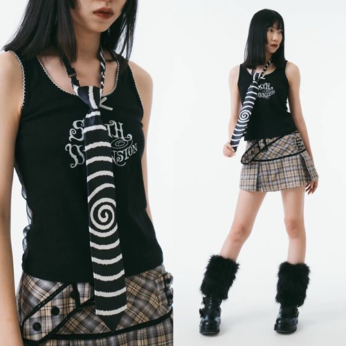 sixthdimension漩涡印花小众设计感领带学院风少女亚文化配饰领结