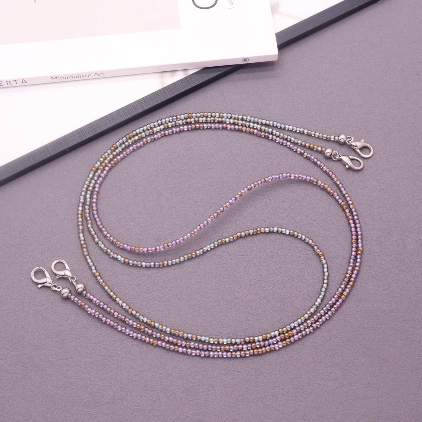 超优玻璃仿珍珠链条斜挎链