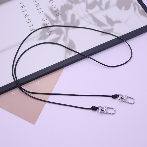 黑色手工简约风编织包包链条配件斜背链蜡皮编绳手机链长款斜挎链