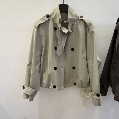 短款风衣女2025年秋季新款韩版双排扣立领宽松休闲轻奢小个子外套