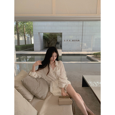 YYSTUFF/「清仓福利」软蜜桃～苎麻蕾丝衬衫套组女薄款短裤两件套