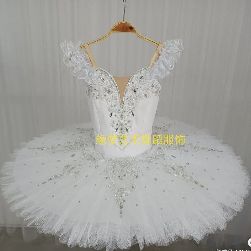 白色天鹅湖儿童TUTU芭蕾舞裙银仙子演出服专业女童蓬蓬纱裙表演服