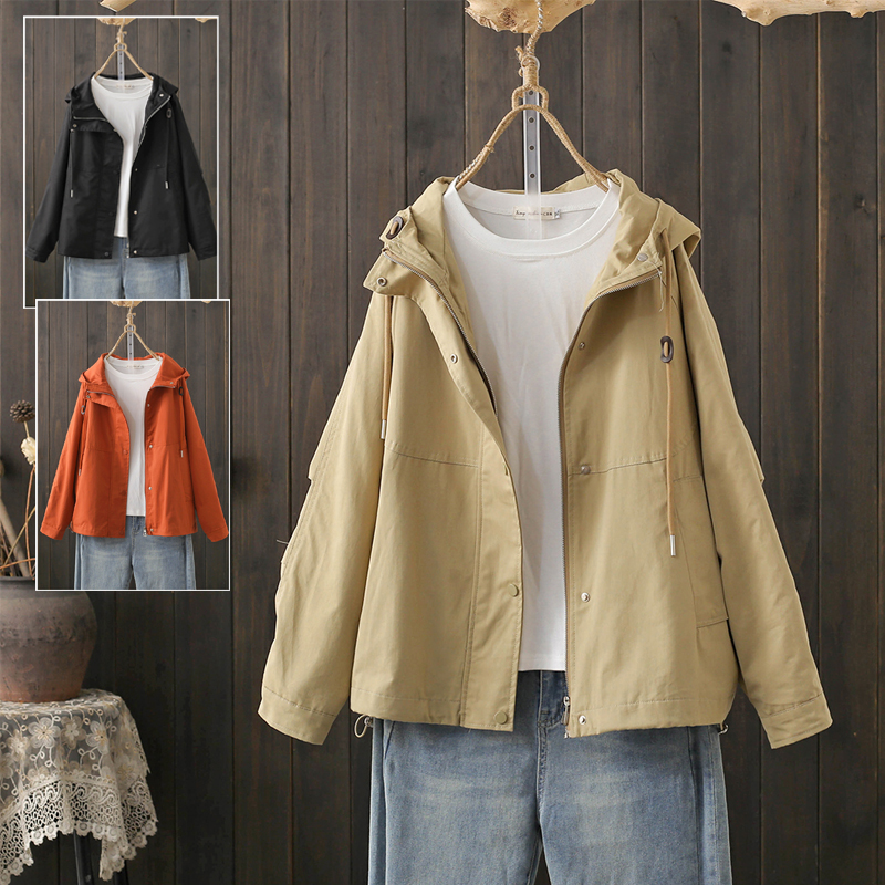 春秋大码200斤工装复古外套女