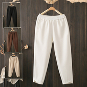 200斤哈伦裤 宽松女裤 子萝卜裤 春秋大码 高腰运动妈妈九分休闲裤 潮