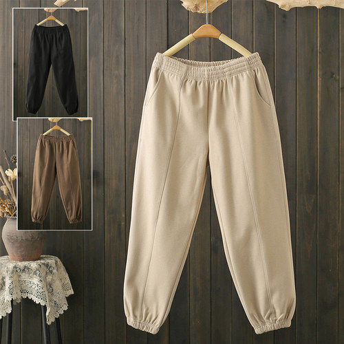 松紧腰韩版束脚哈伦休闲裤