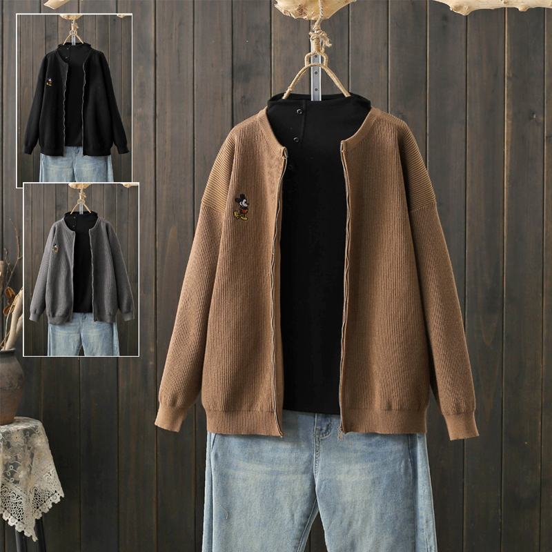 秋冬200斤软糯减龄毛衣外套