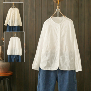 春秋大码 外套衬衣高级感chic别致侧开叉上衣潮 200斤水洗纯棉衬衫