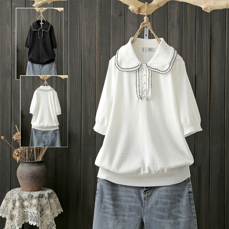 夏季大码200斤气质减龄针织衫