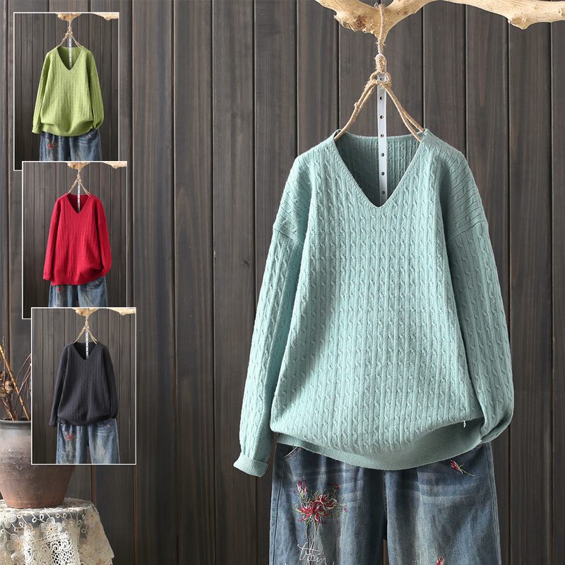 大码文艺范百搭宽松秋装新品套头