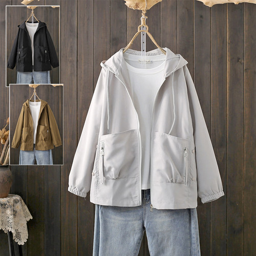 春秋大码200斤薄款外套女