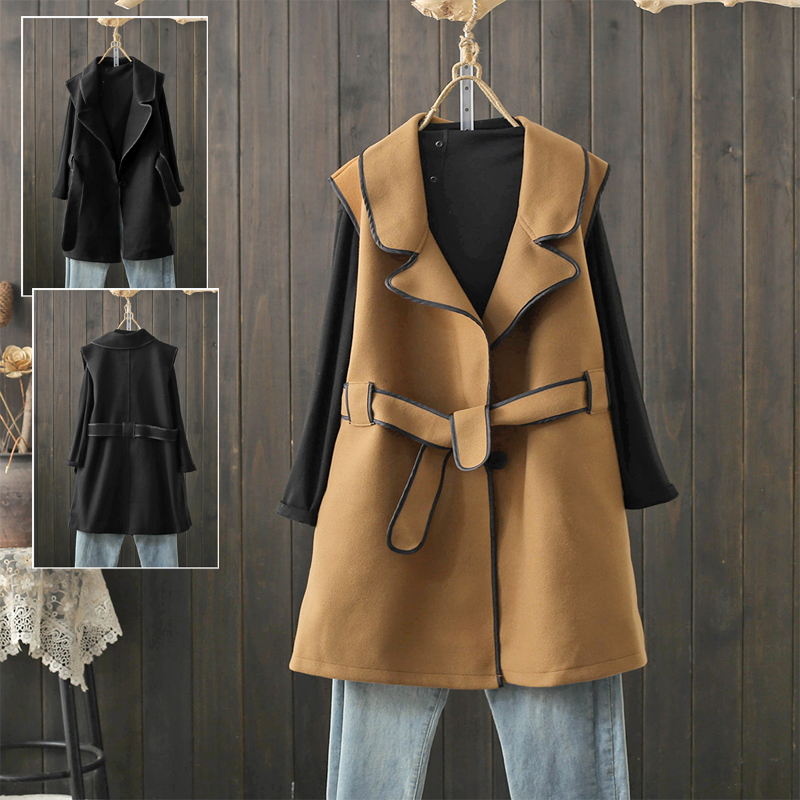 秋冬220斤胖mm包边腰带马甲