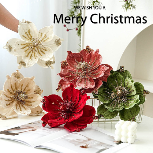 圣诞树插花高档亮片插花