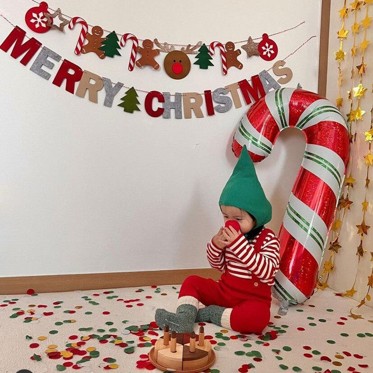 圣诞节装饰品背景墙旗子