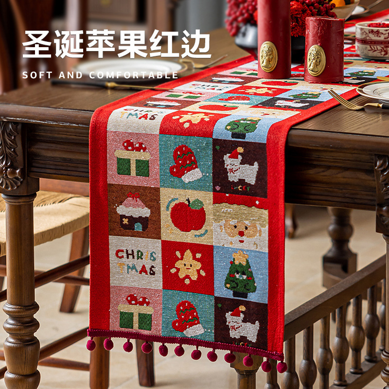 圣诞装饰品桌旗圣诞节场景布置