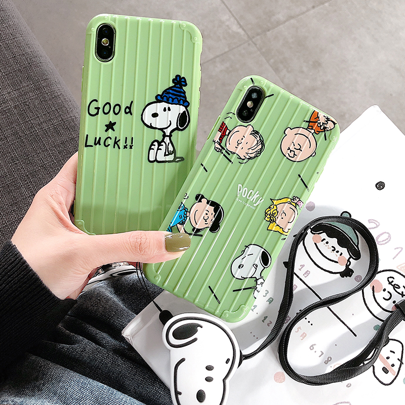 券后16.90元卡通小狗iPhone11Pro/Max手机壳绿色苹果X/XS/XR带挂绳8p/7