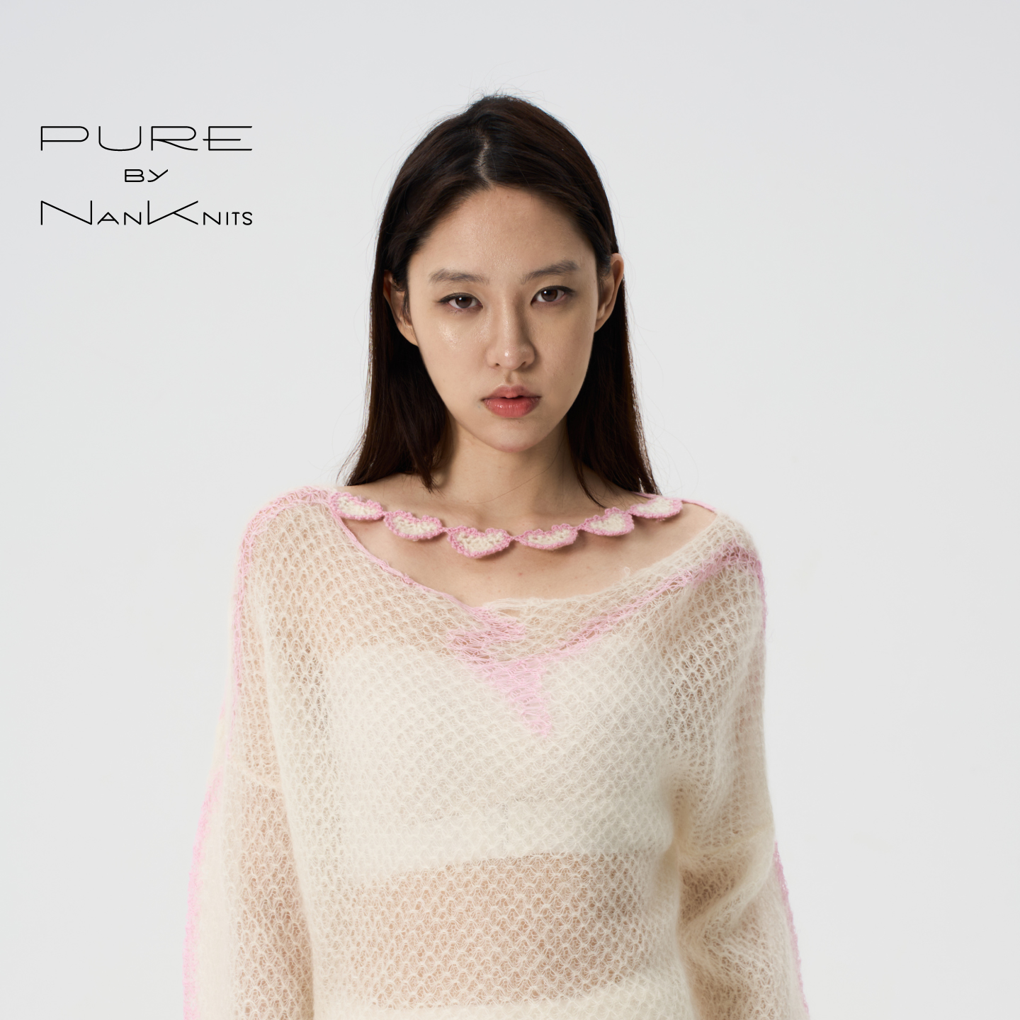 Pure by Nan Knits 马海毛爱心上衣 针织 百搭 简约 设计感 小众