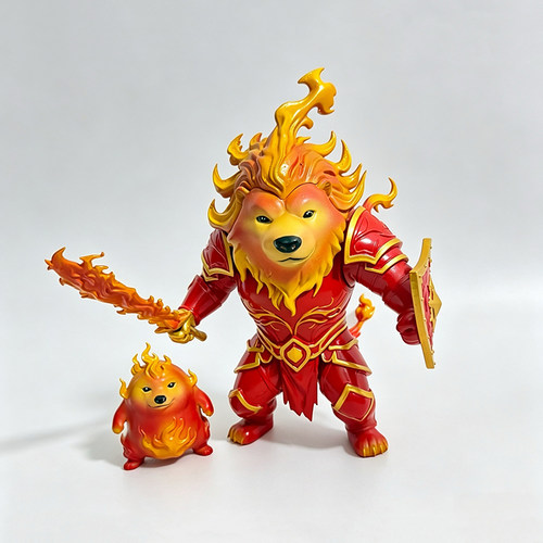 大号火焰版我的刀盾手办摆件