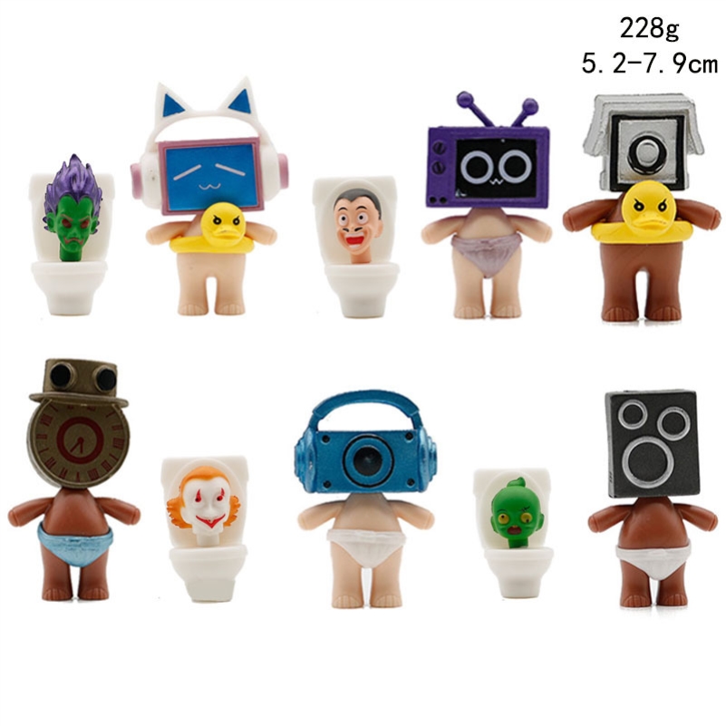 可爱卡通版马桶人大战监控人游戏手办泰坦时钟人公仔模型摆件玩具