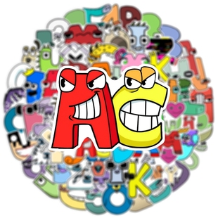 字母传说涂鸦贴纸Alphabet Lore英文字母怪玩具卡片水杯防水贴画