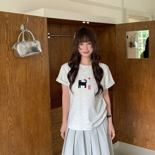 2026春夏新款 you think 十三行 圆领T恤女2701 韩系百搭宽松短袖