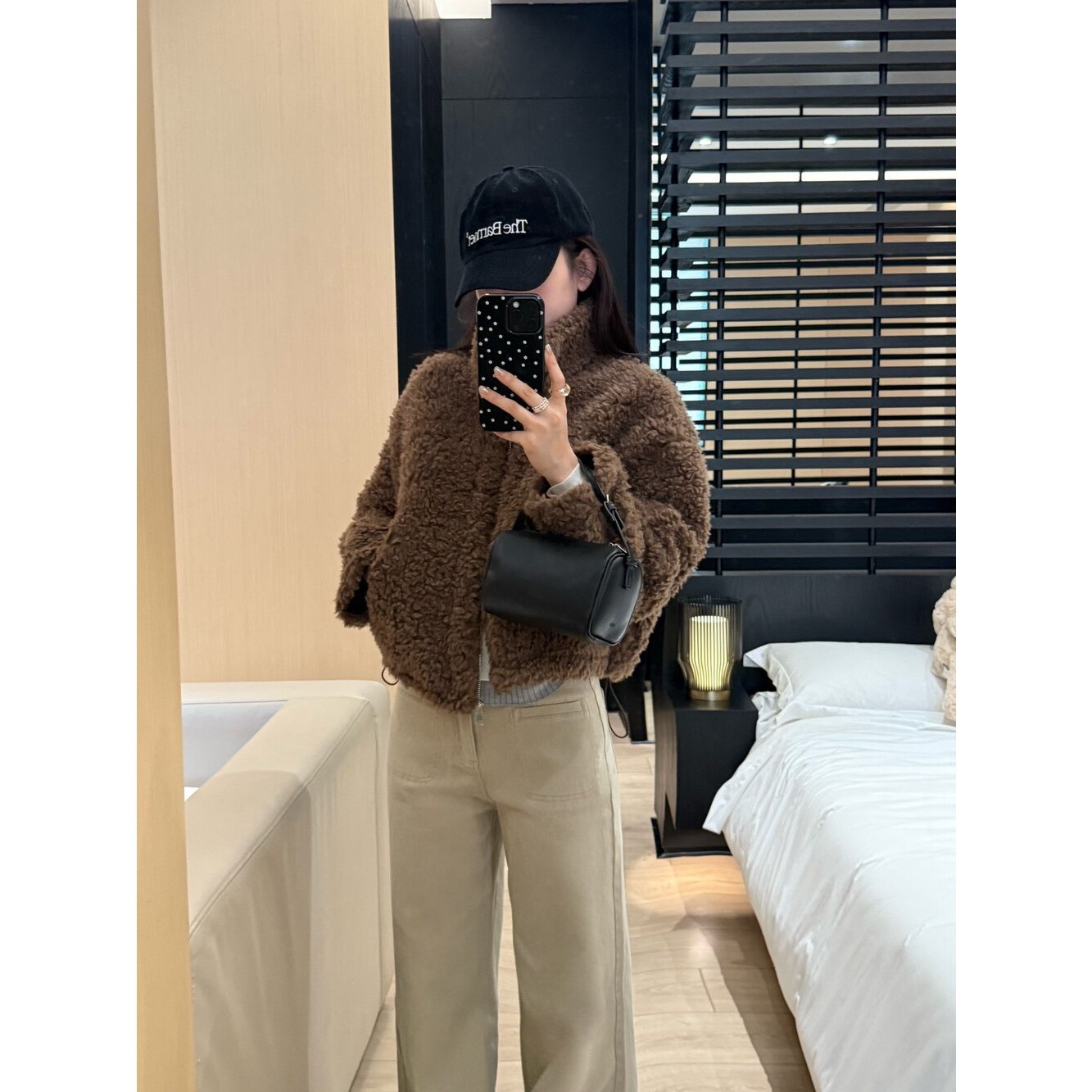 【KAPOK】冬季立领拉链仿皮毛一体羊羔毛短外套（含20羊毛）35017