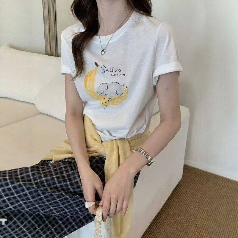 苏珊SUSAN 韩系卡通可爱印花女2026夏季新款短袖T恤薄款上衣5017S