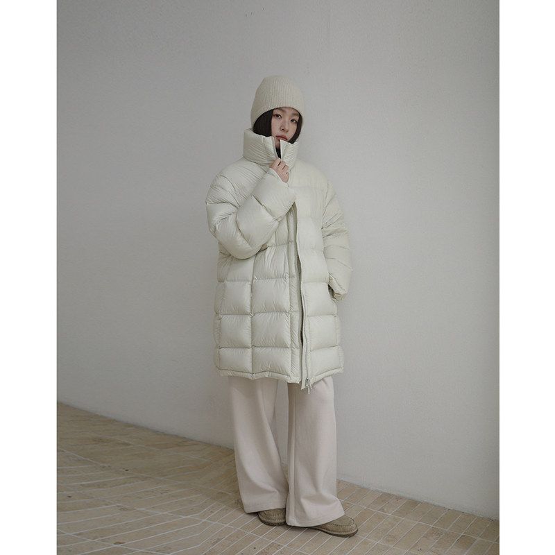 EVERTRUE90白鸭绒立领长款羽绒服