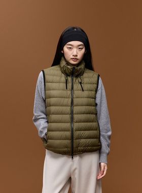 【EVERTRUE】90白鸭绒2025年新款羽绒马甲条纹背心女士立领68059