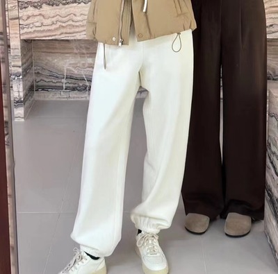 抽绳松紧腰休闲长裤加绒加厚