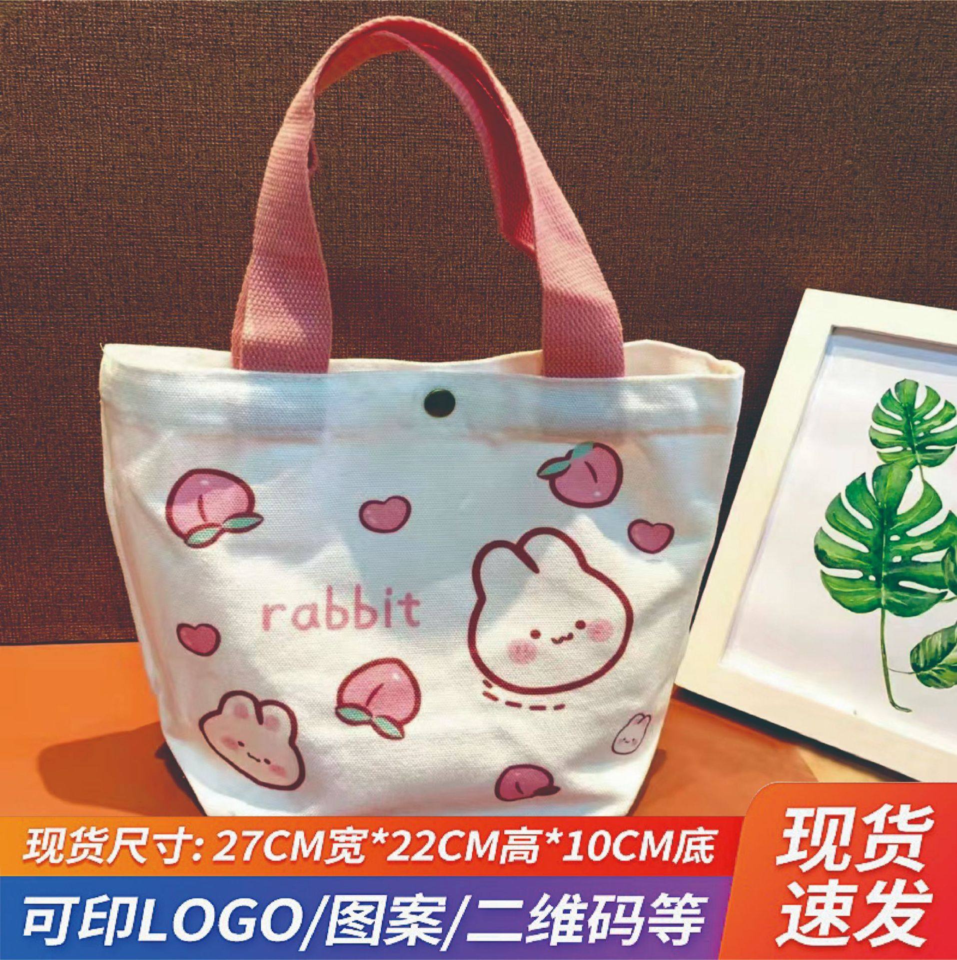 帆布袋生日伴手礼幼儿园礼品卡通手提袋喜铺儿童帆布包满月周岁袋