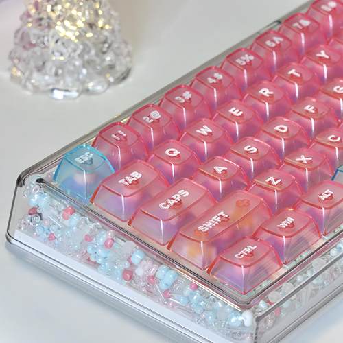 透明键帽68键位pc高透OSA高度