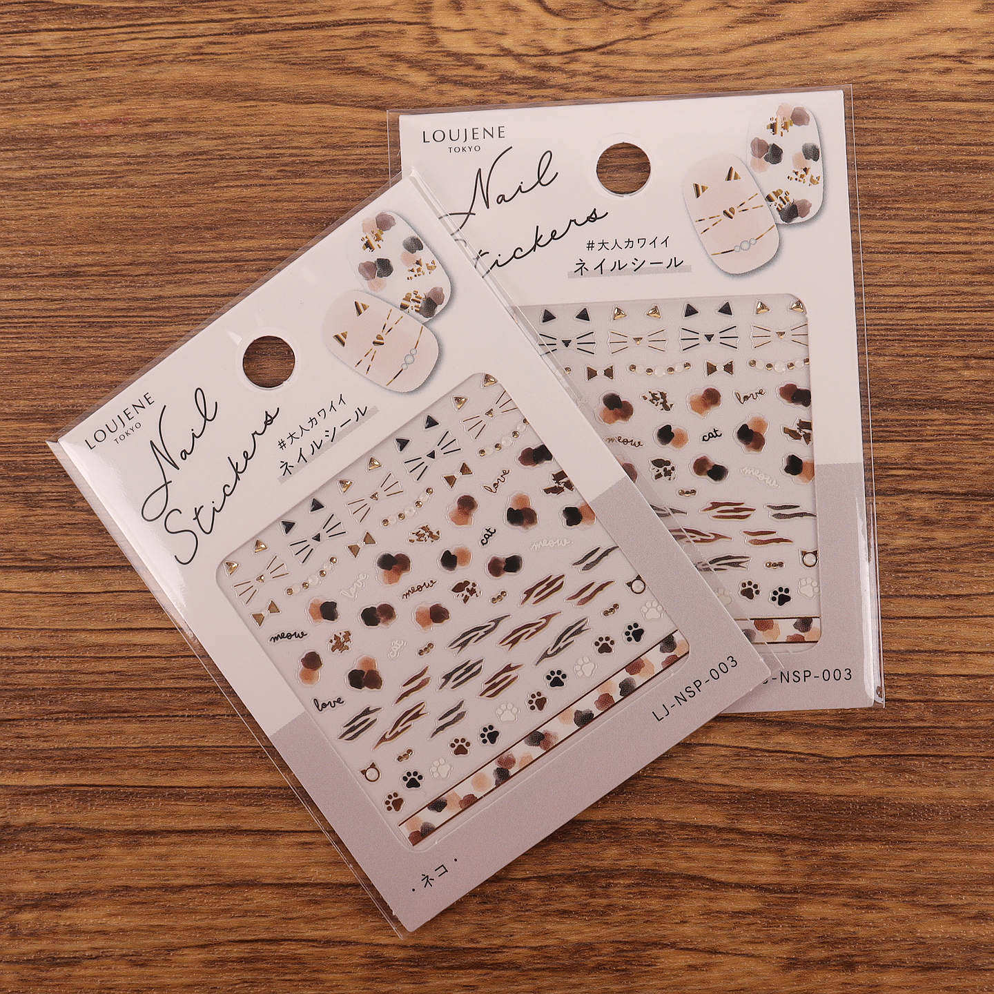 日本本土LOUIJENE东京猫咪指甲贴纸金色黑色美甲贴片diy装饰卡通,彩妆/香水/美妆工具,指甲装饰,淘宝优惠券,粉丝福利购,淘宝优惠卷