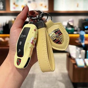 保时捷可琦安钥匙壳卡宴macan718帕拉梅拉Taycan911钥匙扣套改装