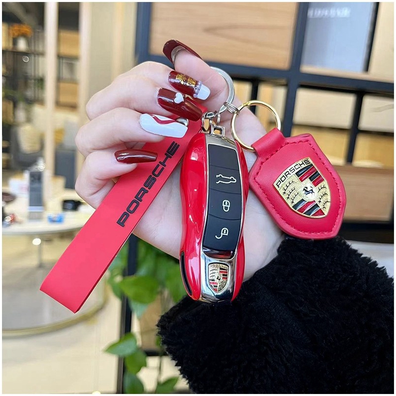保时捷卡宴钥匙壳macan718钥匙套taycan帕拉梅拉911扣插入式改装