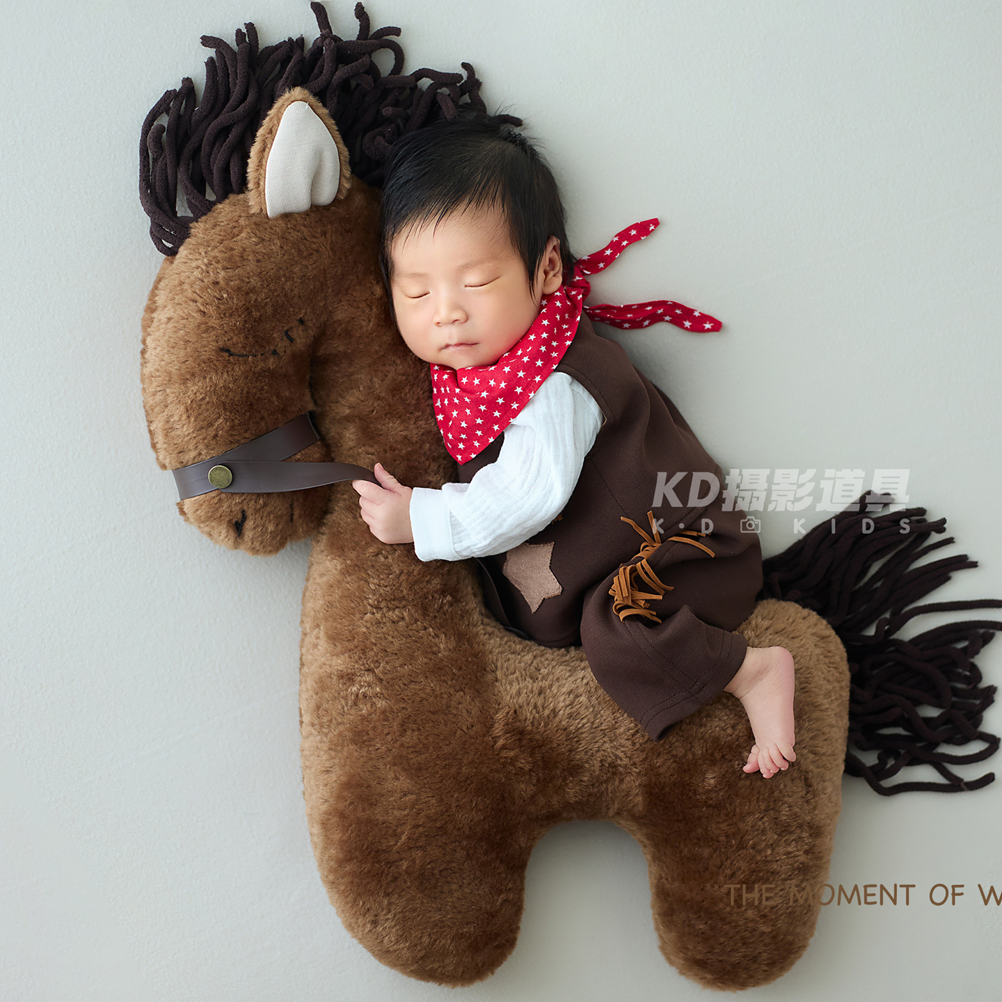 马年道具新生儿拍照衣满月婴儿摄影服装初生宝宝西装影楼主题正版