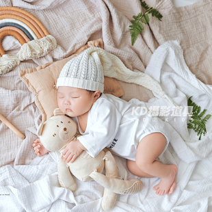 KD道具新生儿摄影服装满月婴儿拍照衣服影楼月子照主题背景正版