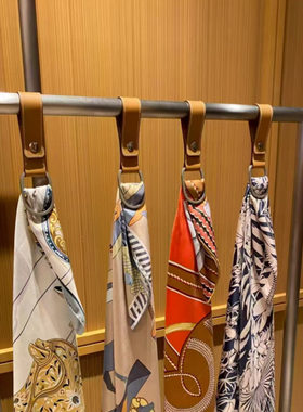 丝巾挂钩展示架围巾圈绸带挂钩架面纺织布料展示置物架皮革新款