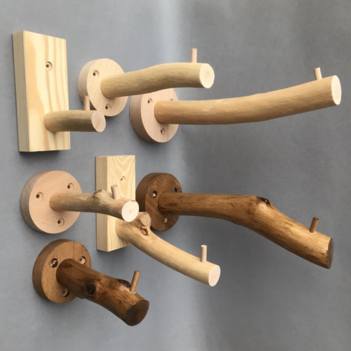 服装店树枝挂钩壁挂墙上展示架原木色单钩挂衣架复古货架木质衣挂