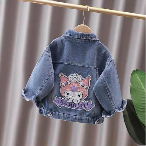 女童牛仔外套洋气绣花宝宝长袖上衣库洛米春秋儿童小中大童夹克