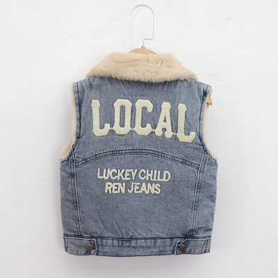 洋气秋冬款加绒加厚牛仔背心