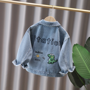 男童春季外套男孩洋气春秋款牛仔上衣中大童韩版帅气春秋长袖夹克