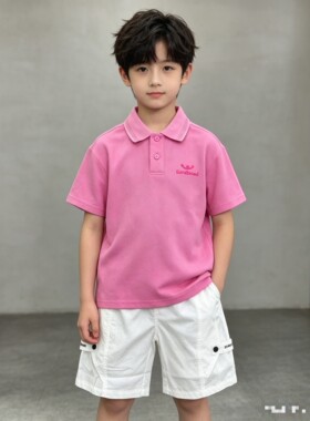 夏季新款 男童女童可亲子 白色绿色玫红 短袖翻领T恤POLO衫 179元