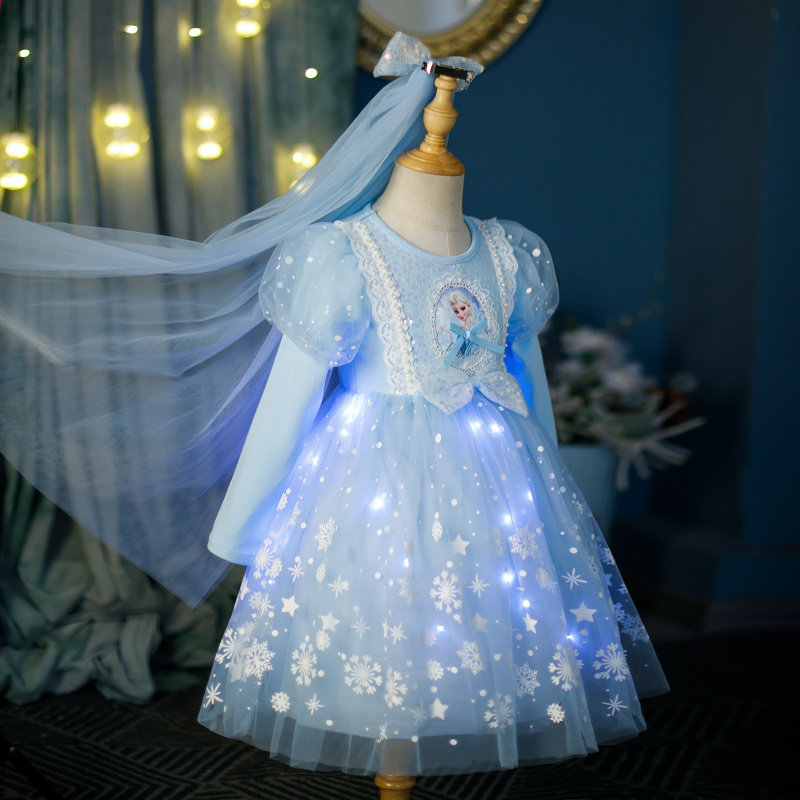 冰雪奇缘爱莎公主裙女童连衣裙春秋儿童发光艾莎洋气裙子春季新款,童装/婴儿装/亲子装,连衣裙,淘宝优惠券,粉丝福利购,淘宝优惠卷