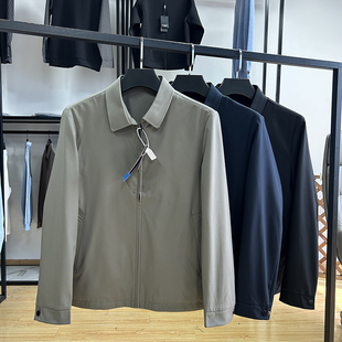 商务通勤休闲翻领男士立体裁剪行政夹克秋季新品平整面料茄克外套