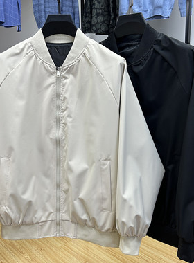 日韩潮流简约休闲棒球领男士夹克春季新品基础百搭飞行服外套上衣