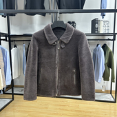 翻领帅气防风颗粒绒外套冬季 麂皮绒内里潮流时尚 短款 百搭休闲夹克