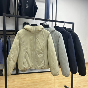 轻量化户外休闲净色休闲时尚连帽保暖棉服秋冬季修身简约棉衣外套