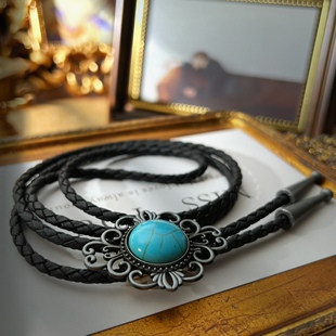 复古高档波洛领带西部牛仔波洛领结bolo tie衬衣领绳挂饰情侣配饰