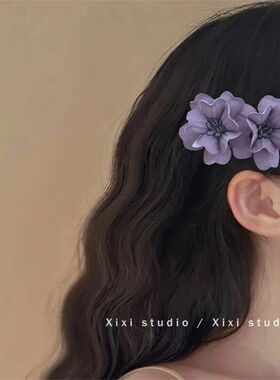 甜美花朵小众花朵发夹头饰