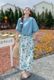 现货！上就能卖！2025夏新款蓝色上衣碎花裙9507-P135-K188，女装孕妇装，2C296